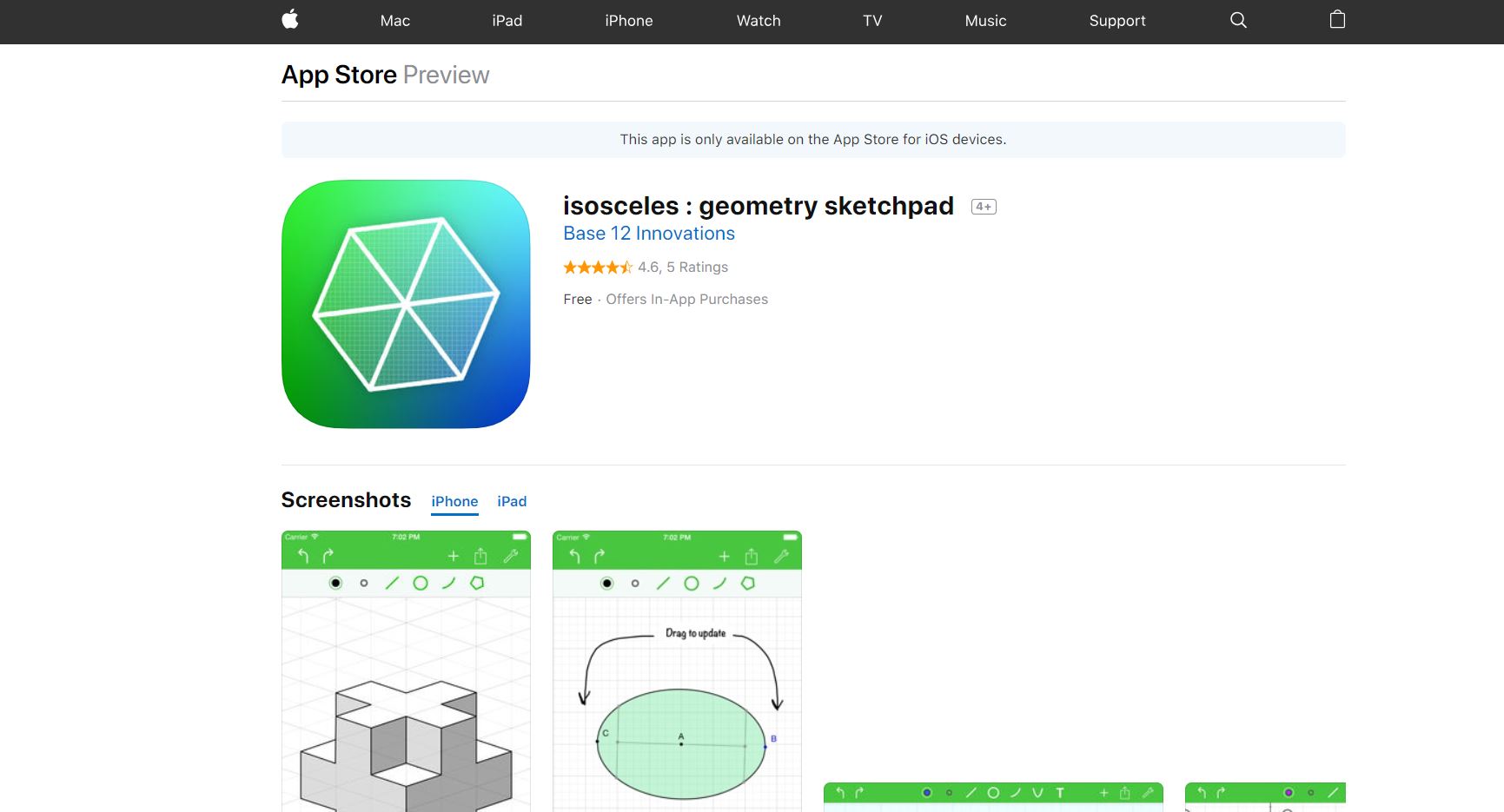 Isosceles Geometry Sketchpad Codakid Top 21 Math Apps of 2019